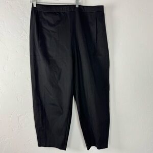 Eileen Fisher Pants Dress Trousers Washable Flex Ponte Knit Solid Black Wide Leg